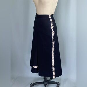 Gunex Classic Navy cotton twill dyed Knee-Length Skirt